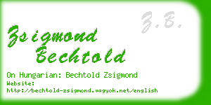 zsigmond bechtold business card